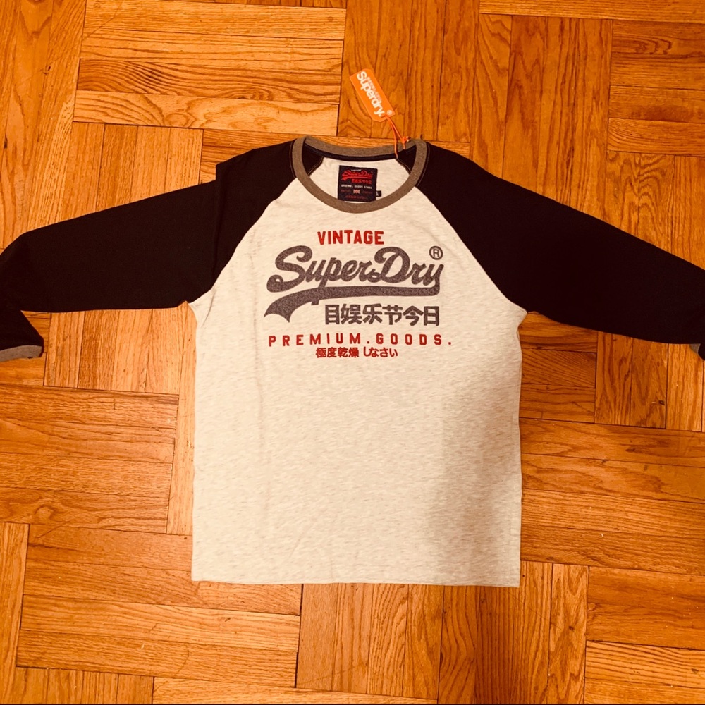 SUPERDRY - Navy Blue & Light Heather Raglan